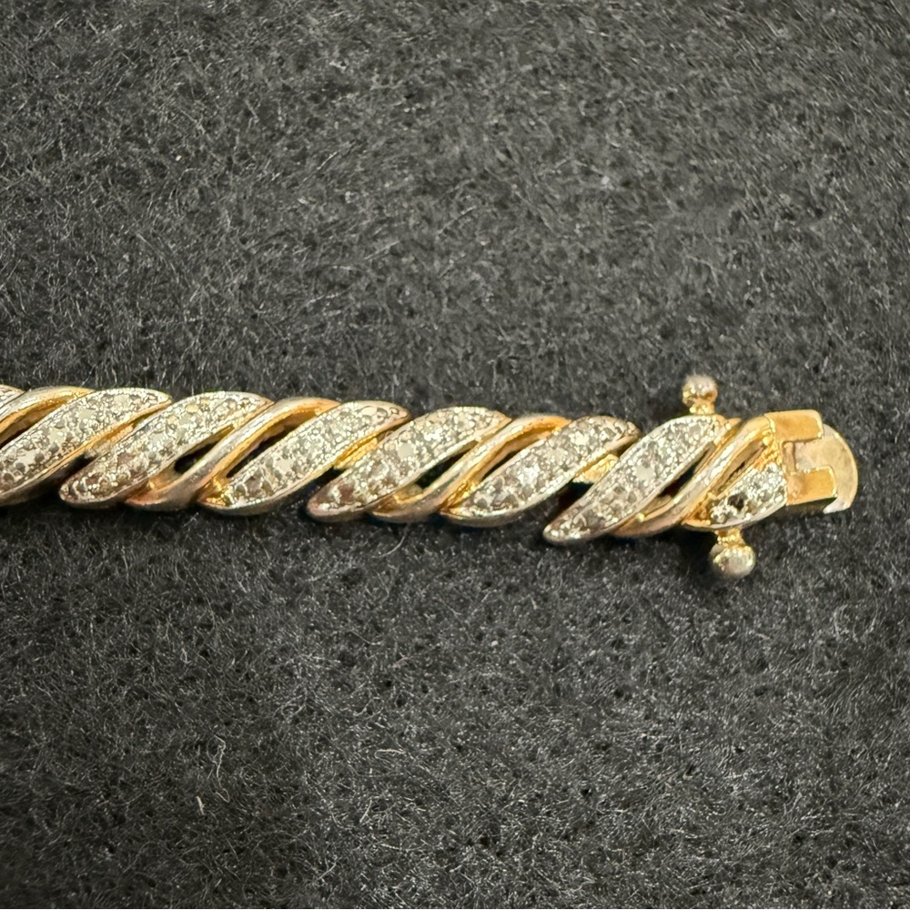 PAJ Gold Tone and CZ Tennis Bracelet - Picture 5 of 12